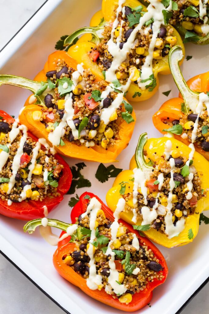 Stuffed bell peppers with quinoa and black beans