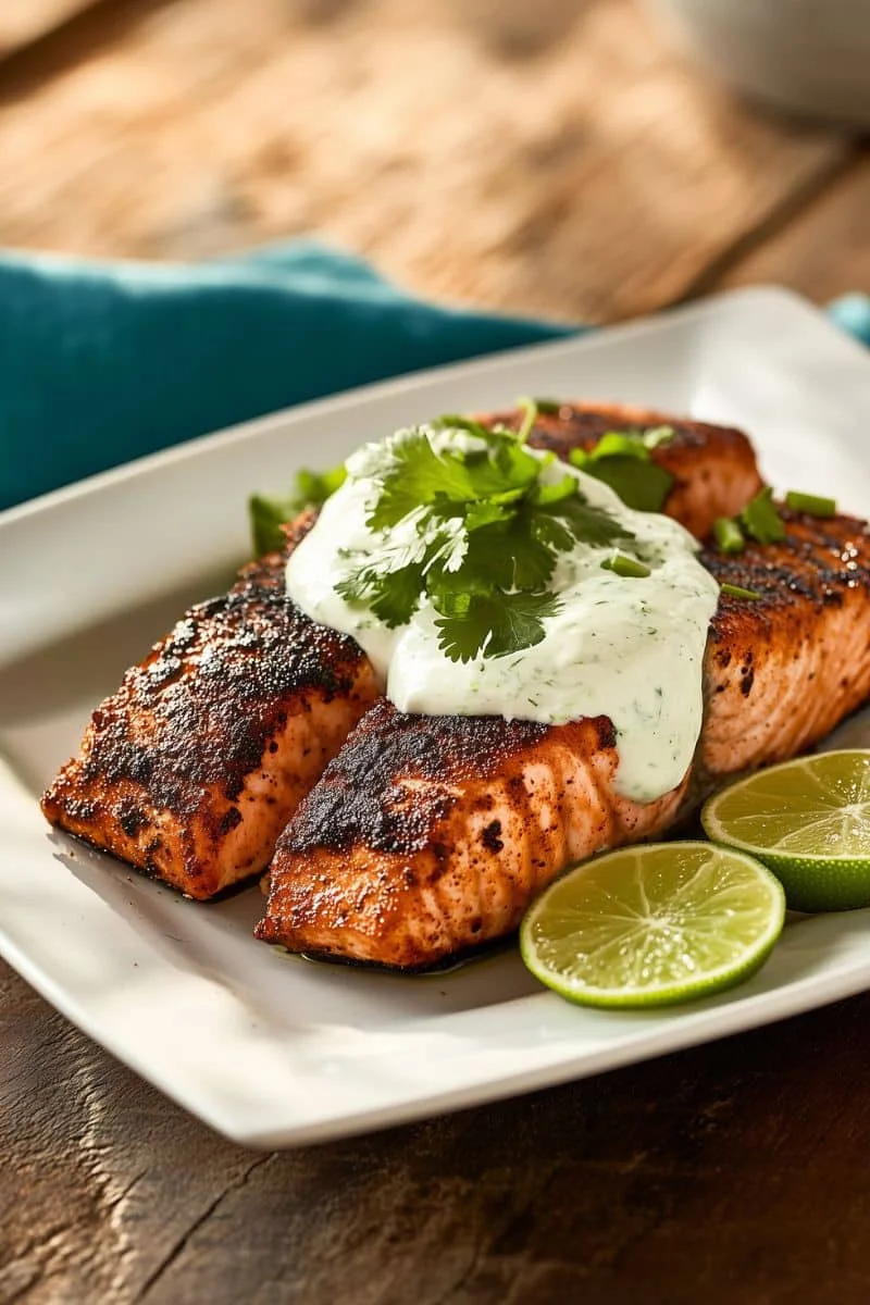 Air-Fryer-Blackened-Salmon-with-Lime-Crema