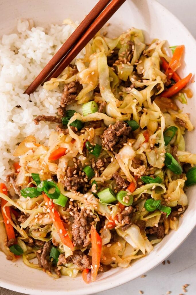 Hamburger And Cabbage Stir-Fry