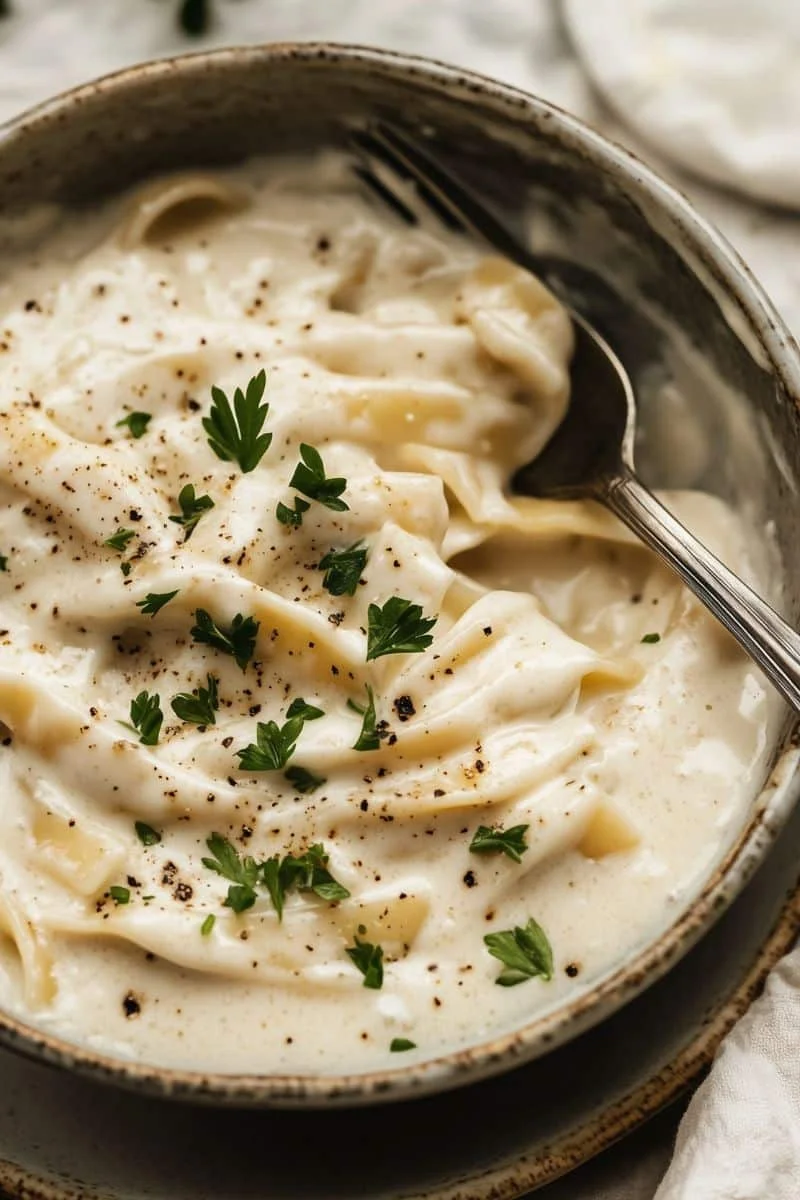 Healthy Cottage Cheese Alfredo Pasta Creamy Without the Guilt