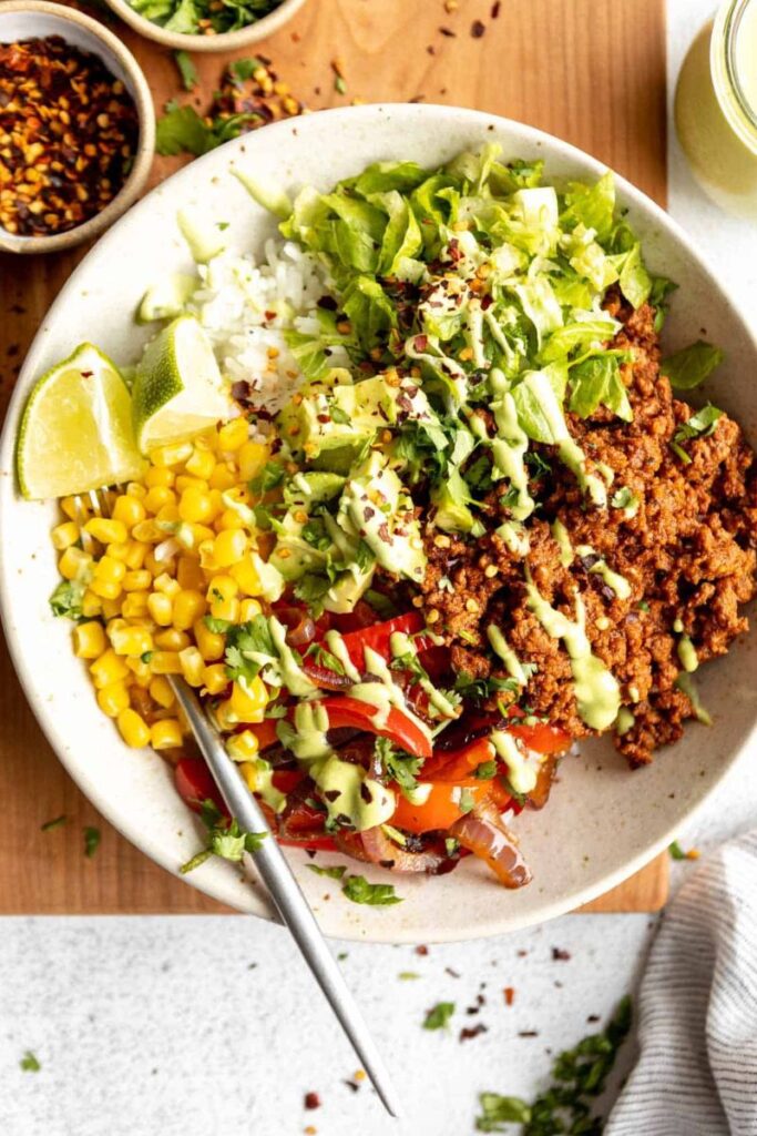Healthy Hamburger Taco Bowls