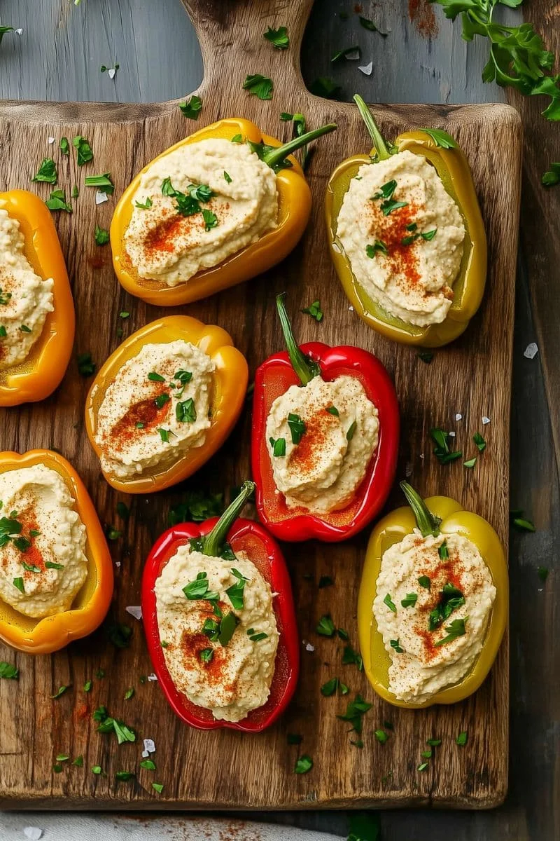 Light-Creamy-Hummus-Stuffed-Mini-Bell-Peppers