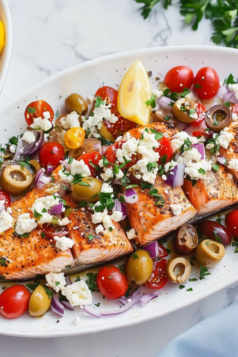 Mediterranean-Air-Fryer-Salmon-with-Olives-and-Feta