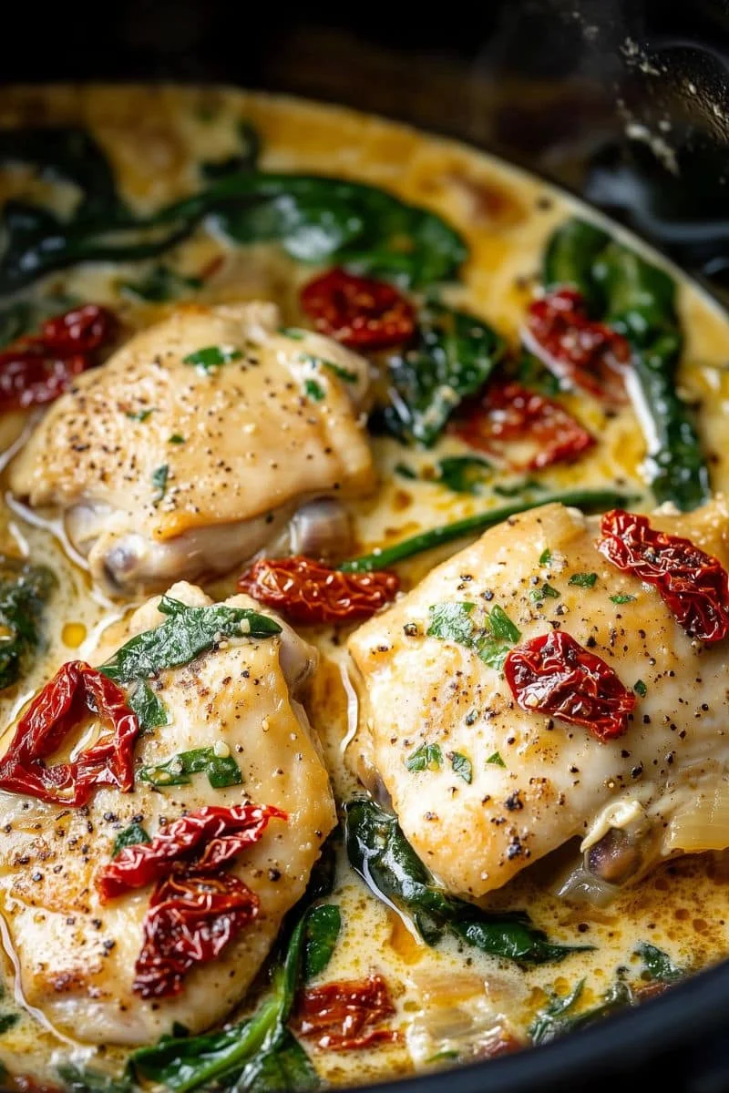 SLow-Cooker-Tuscan-Chicken-Thighs