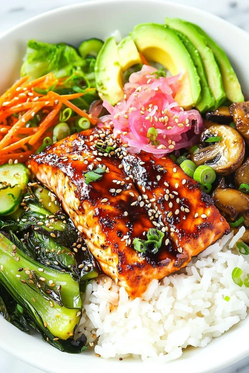 Soy-Ginger-Glazed-Air-Fryer-Salmon-Bowls