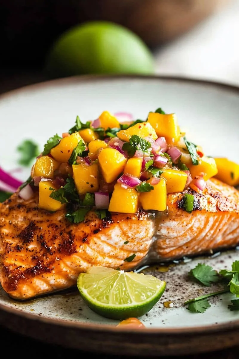Sweet-and-Spicy-Air-Fryer-Salmon-with-Mango-Salsa