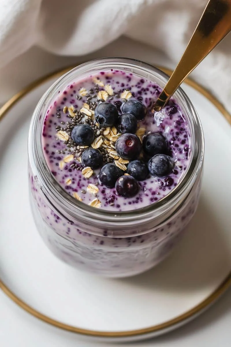10. Blended Tofu & Blueberry Oats (No Protein Powder)
