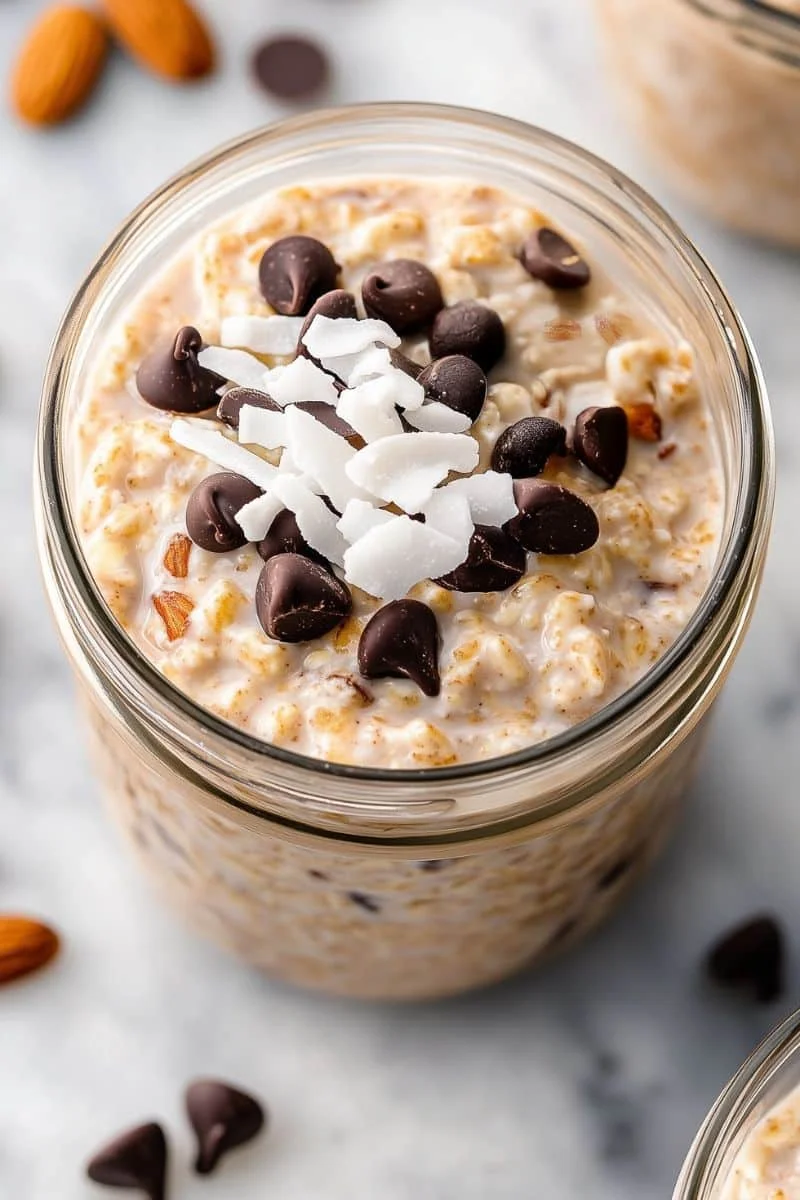 12. Almond Joy Overnight Oats (Low Sugar)