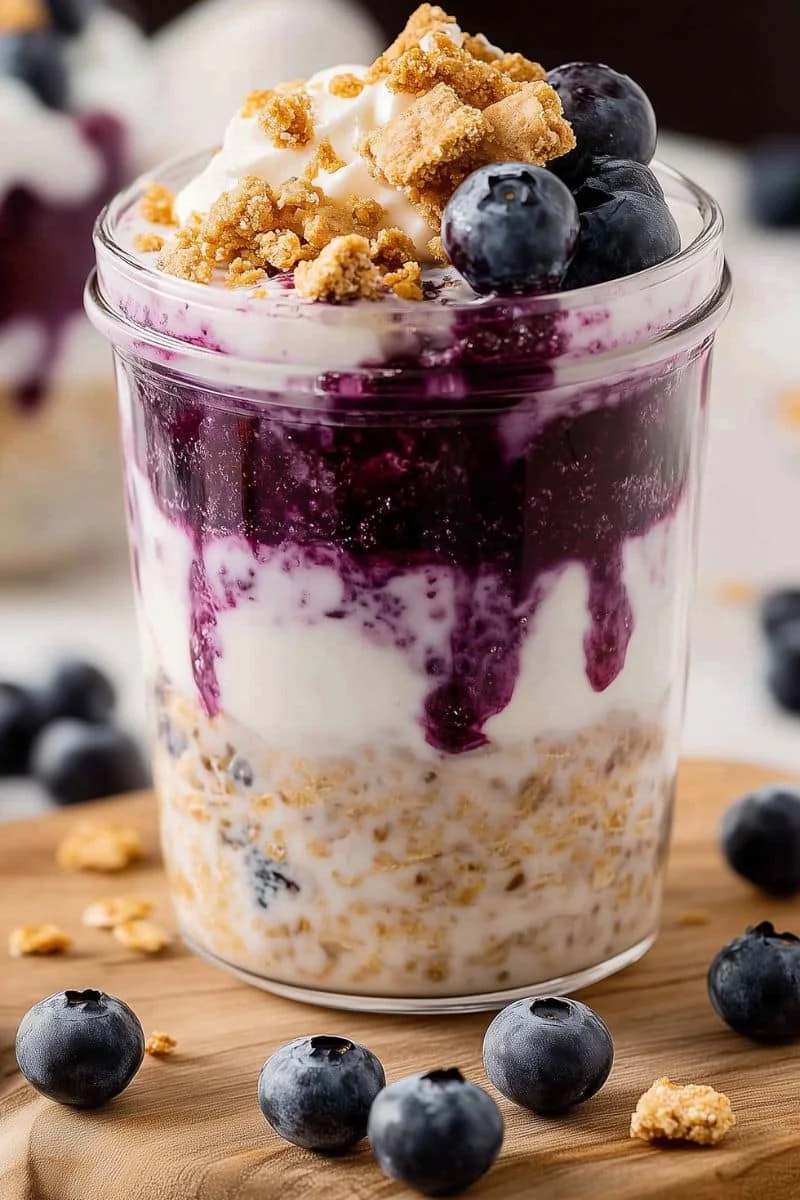 2. High Protein Blueberry Cheesecake Oats