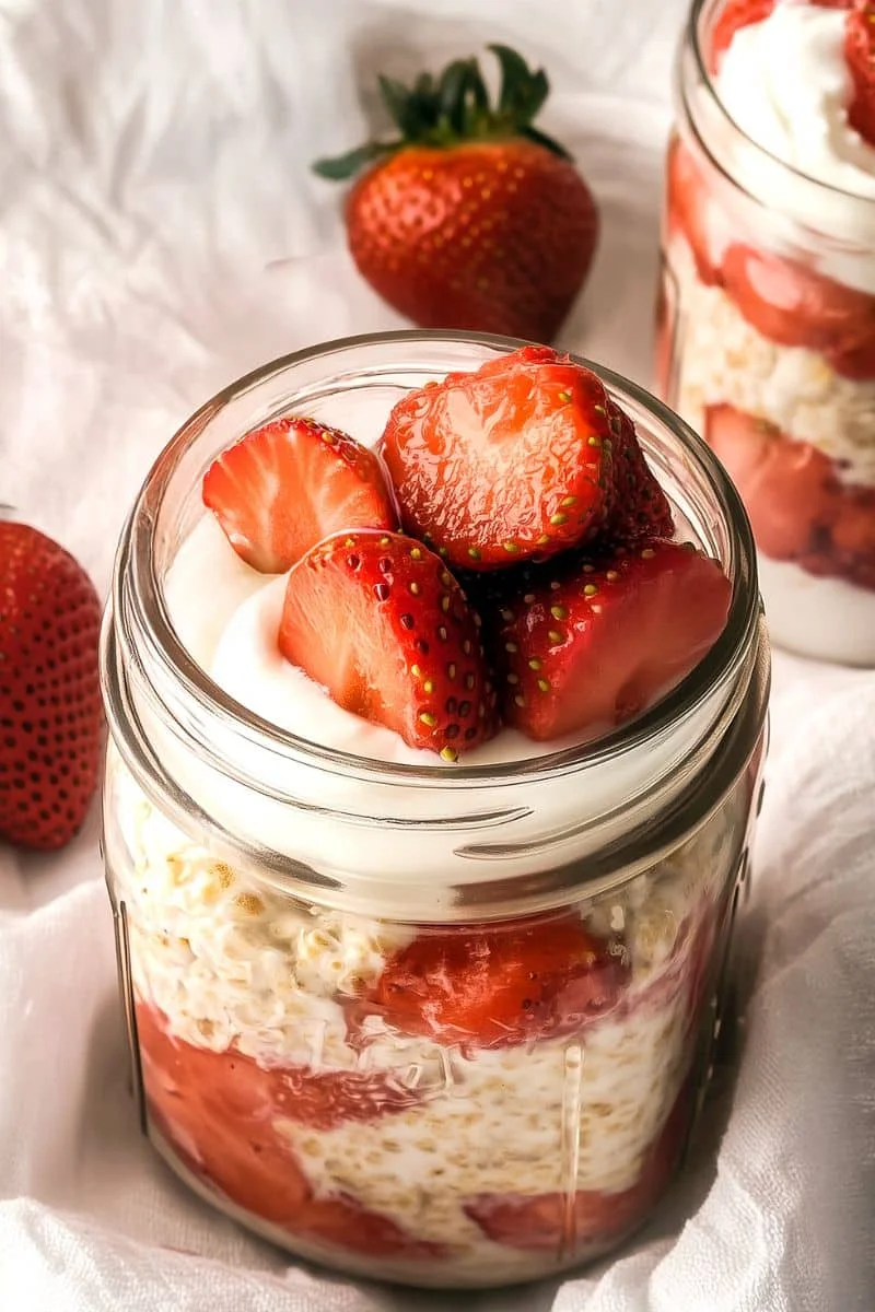 6. Strawberry Shortcake Overnight Oats