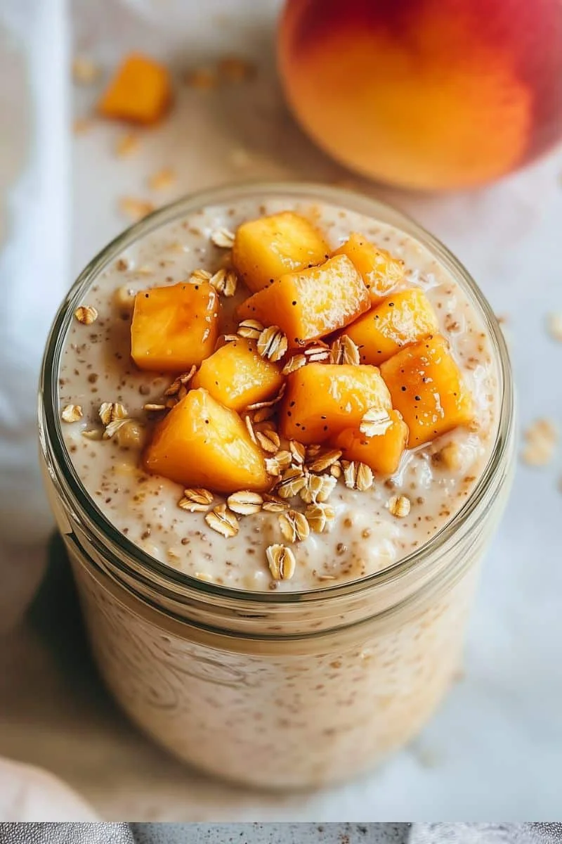 8. Peach Cobbler Protein Oats