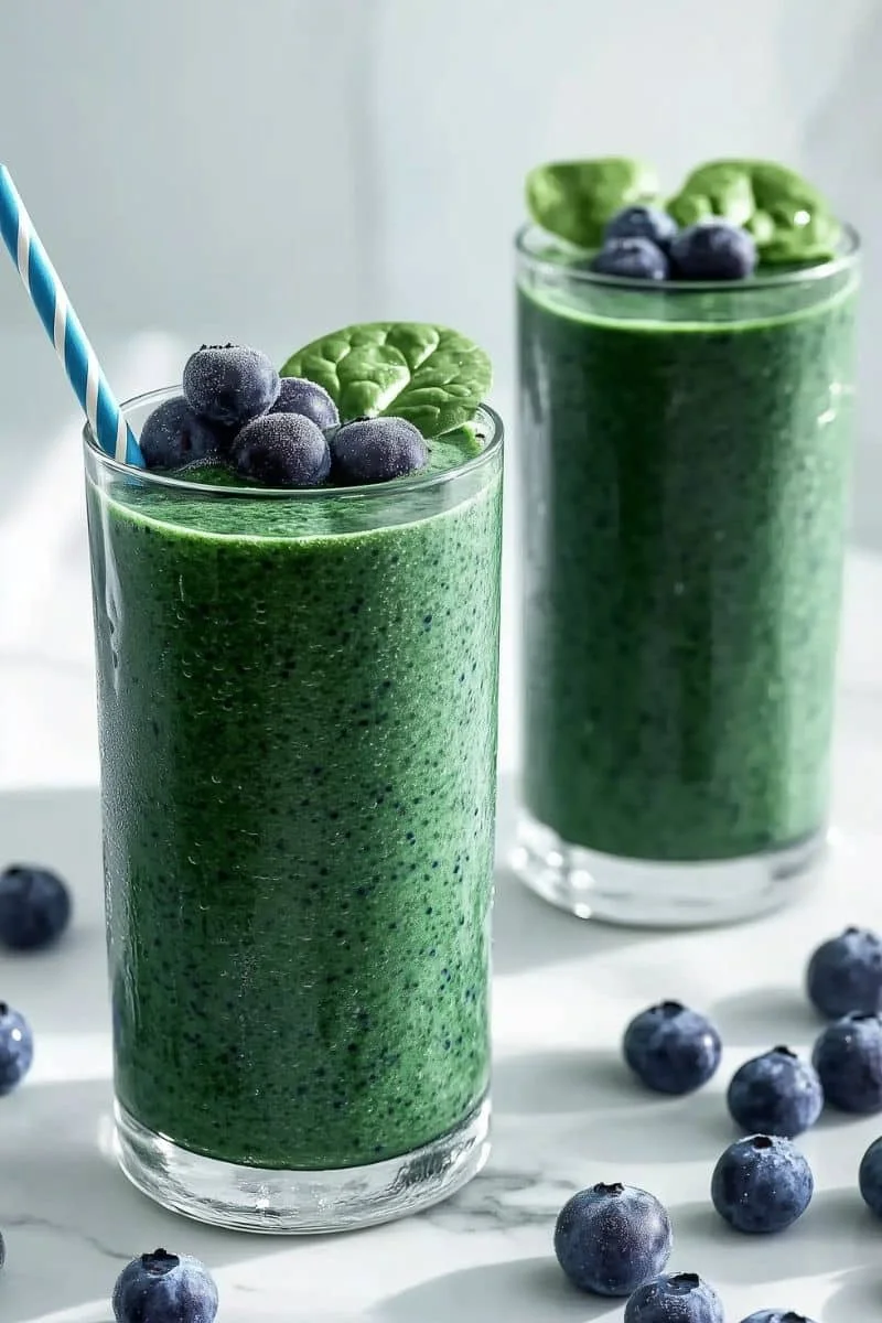 Fat-Burning-Blueberry-Green-Smoothie-for-Morning-Energy