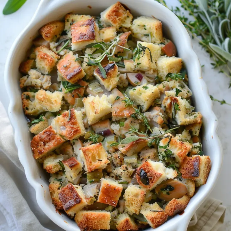 classic homemade dressings for thanksgiving with fresh herbs and savory flavor