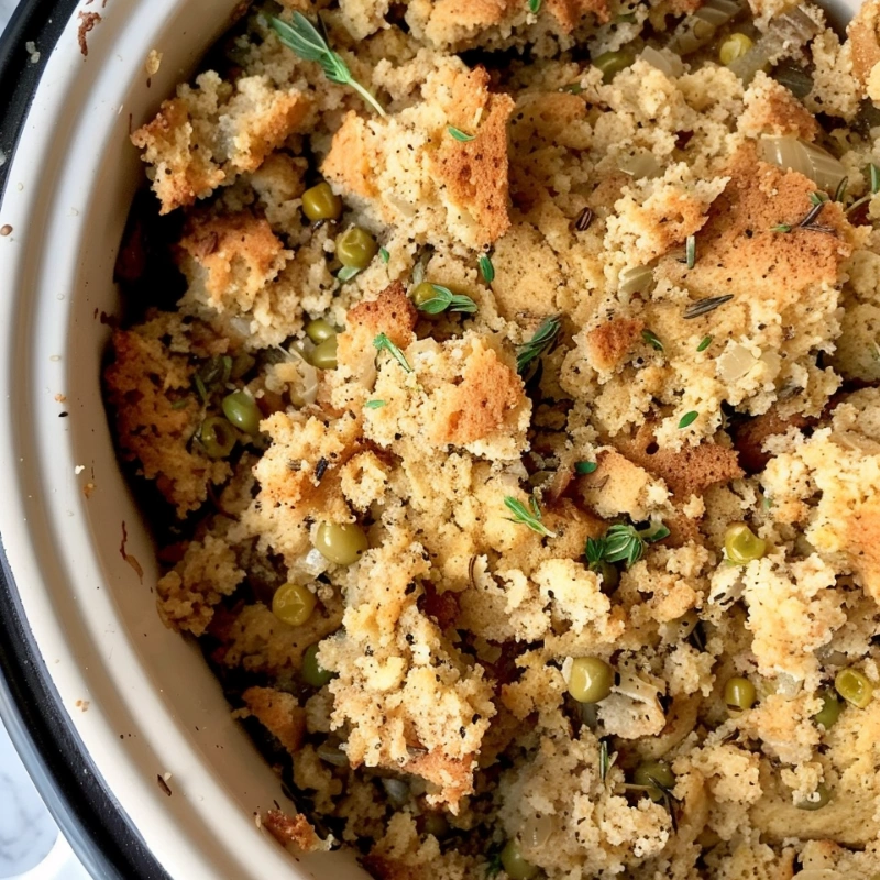 crockpot cornbread homemade dressings for thanksgiving with a creamy texture