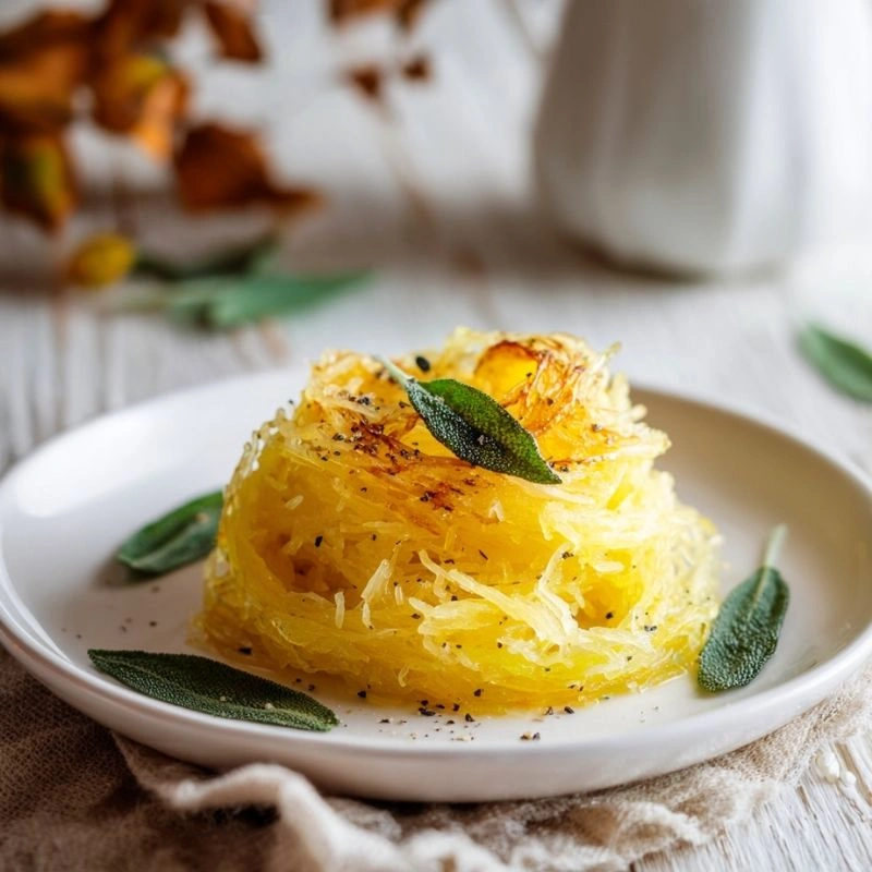 Parmesan Spaghetti Squash with Crispy Sage
