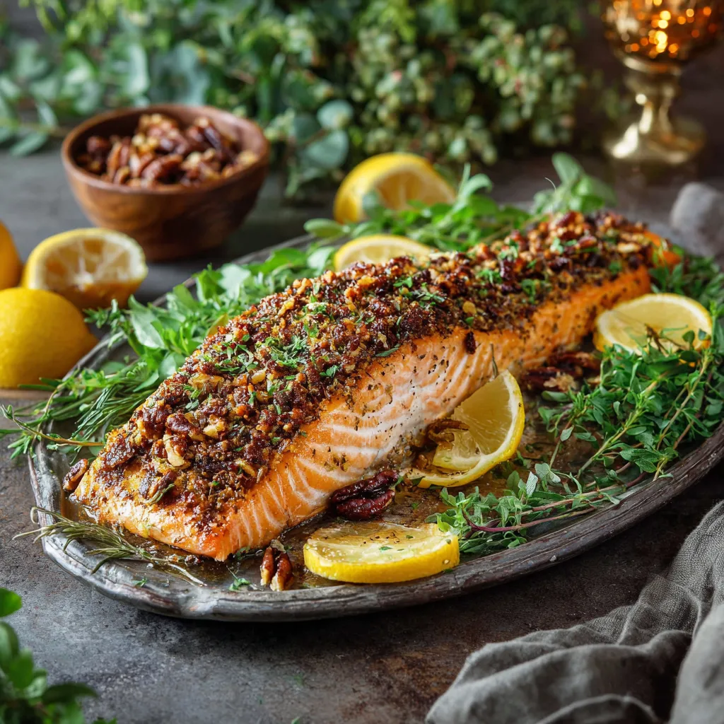 Spiced Pecan Crusted Salmon
