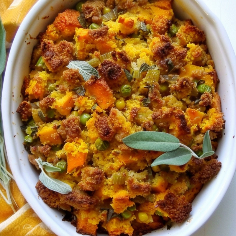 pumpkin cornbread homemade dressings for thanksgiving with earthy sage
