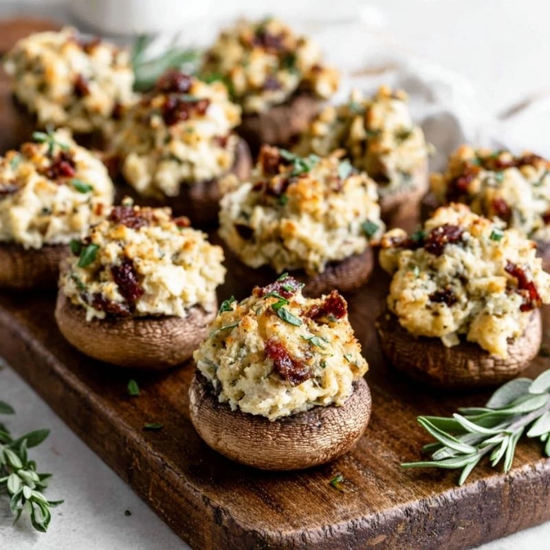 stuffed mushroom appetizers shaped like pilgrim hats cute thanksgiving food ideas