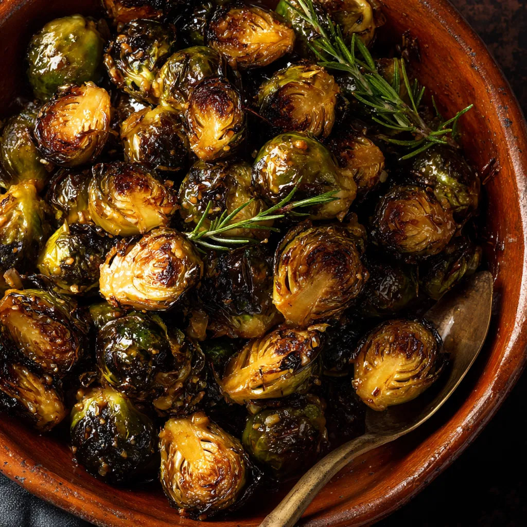 Garlic Rosemary Roasted Brussels Sprouts