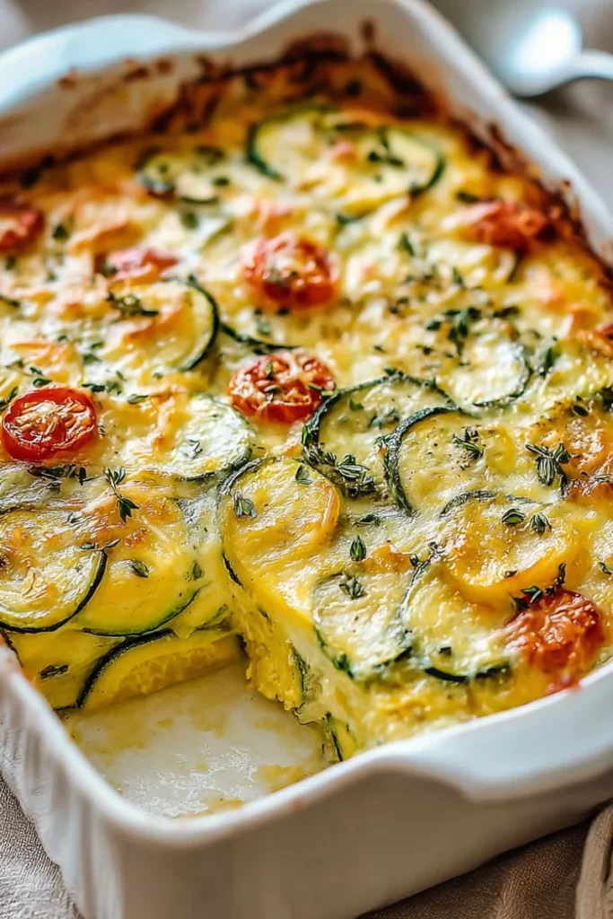 Cozy Cheesy Zucchini Casserole