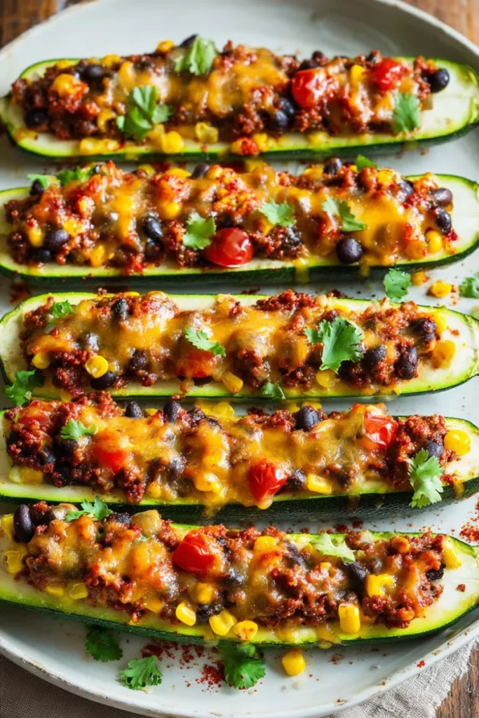 Easy Mexican Zucchini Boats