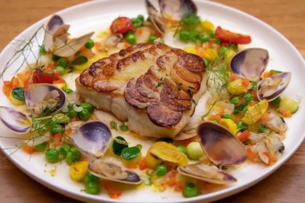 Gordon Ramsay’s Potato-Crusted Sea Bass With Minestrones And Clams