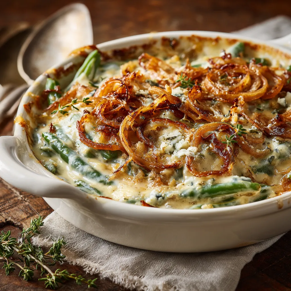 Caramelized Onion and Boursin Green Bean Casserole