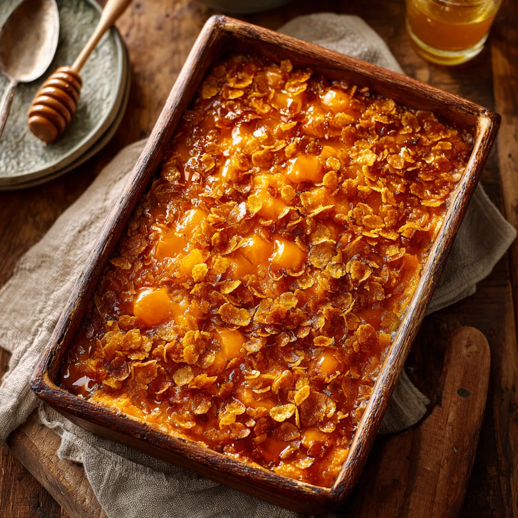 sweet potato casserole recipes sweet potato casserole with honey butter cornflake crunch