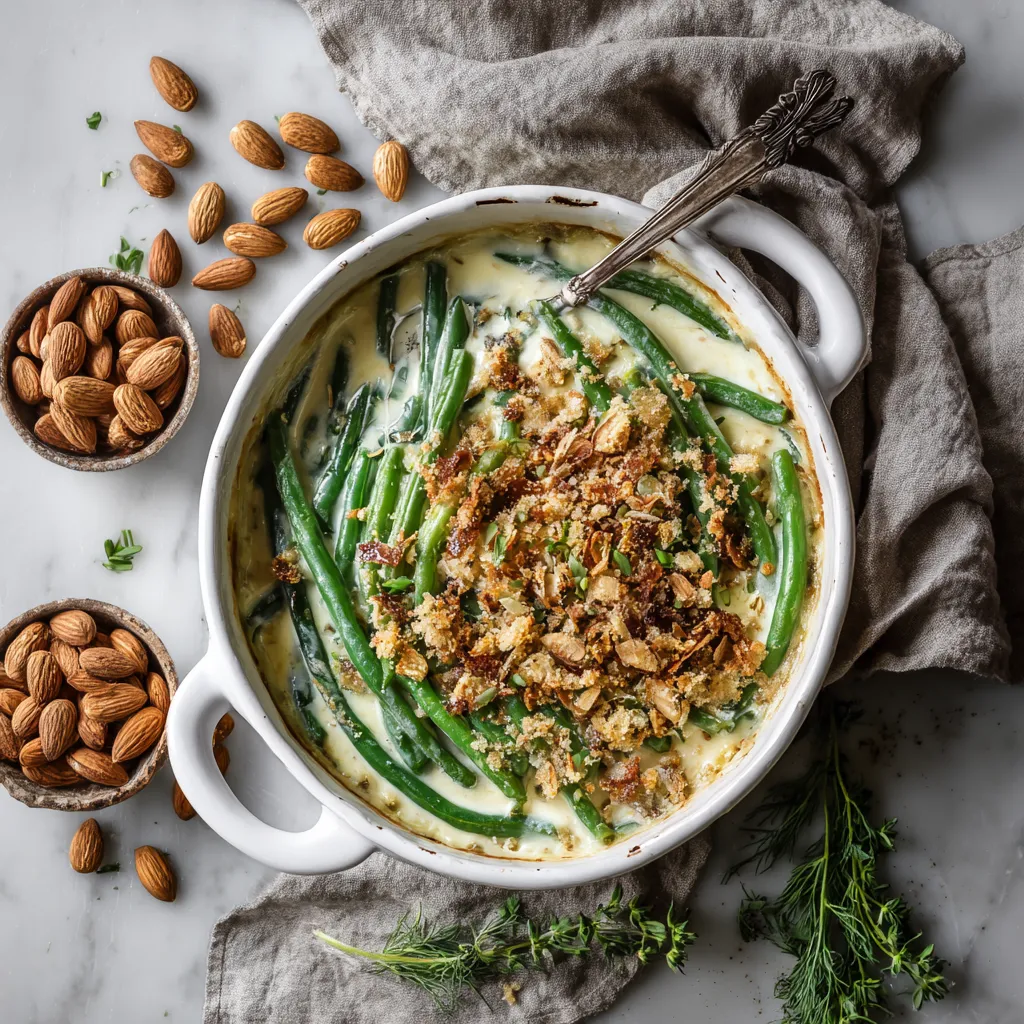 Paleo Almond-Cream Green Bean Casserole