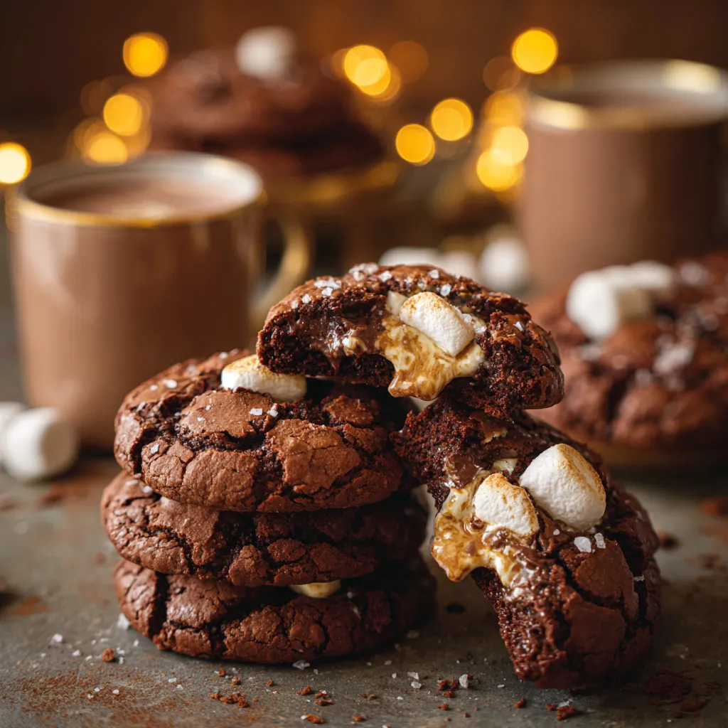 Vegan Hot Cocoa Cookies with Marshmallow Centers