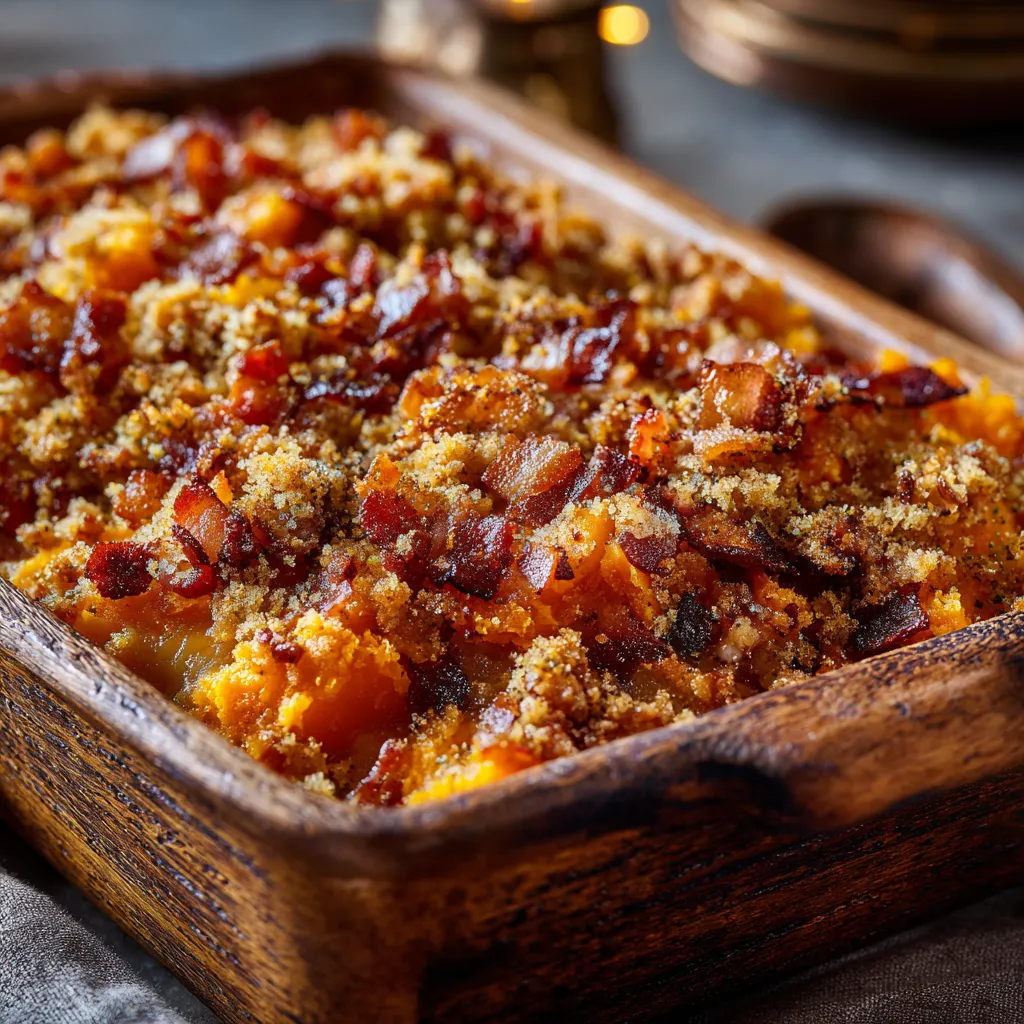 sweet potato casserole recipes sweet potato casserole with brown sugar bacon streusel