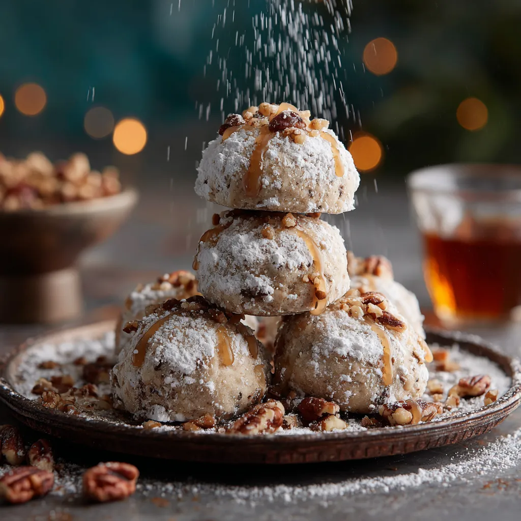 Maple Pecan Snowball Cookies