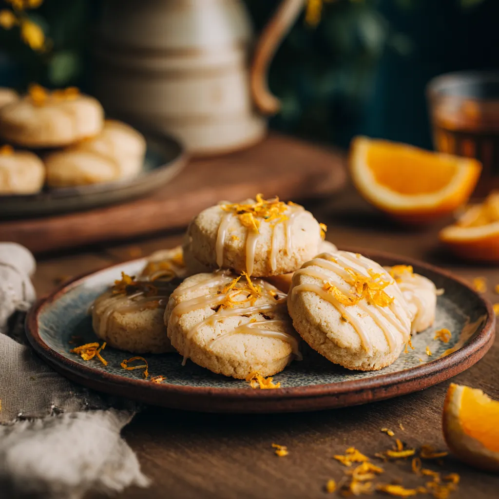 Vegan Cardamom Orange Shortbread Cookies