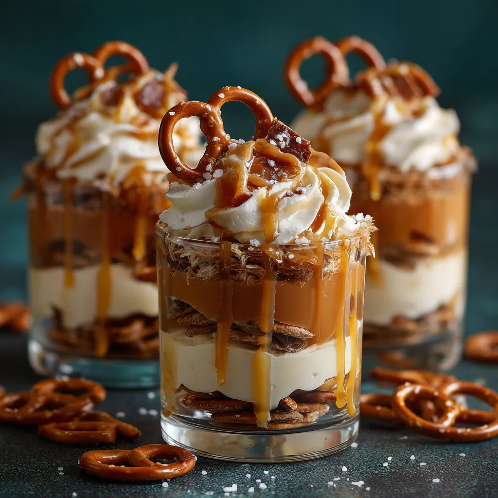 Salted Caramel Pretzel Trifle Cups