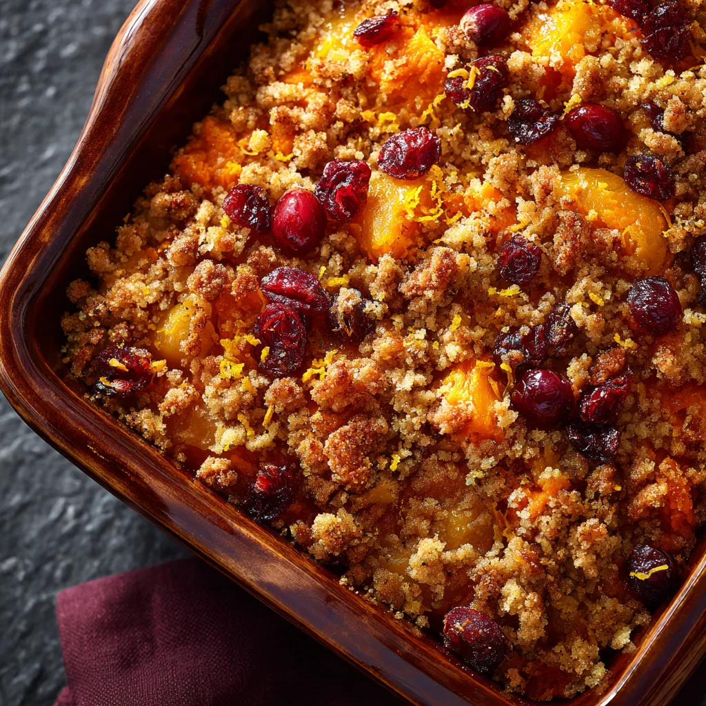 sweet potato casserole recipes sweet potato casserole with cranberry-orange streusel