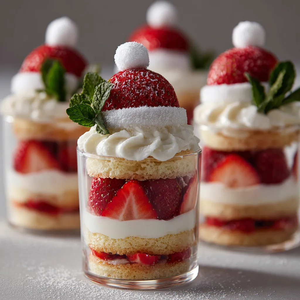 Strawberry Santa Hat Mini Trifles