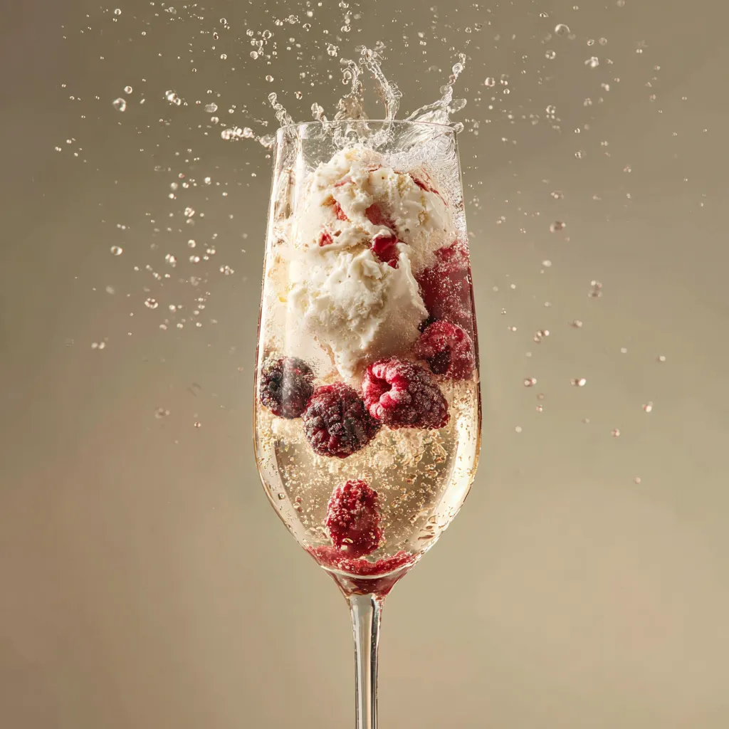 Winterberry Prosecco Float with Vanilla Ice Cream