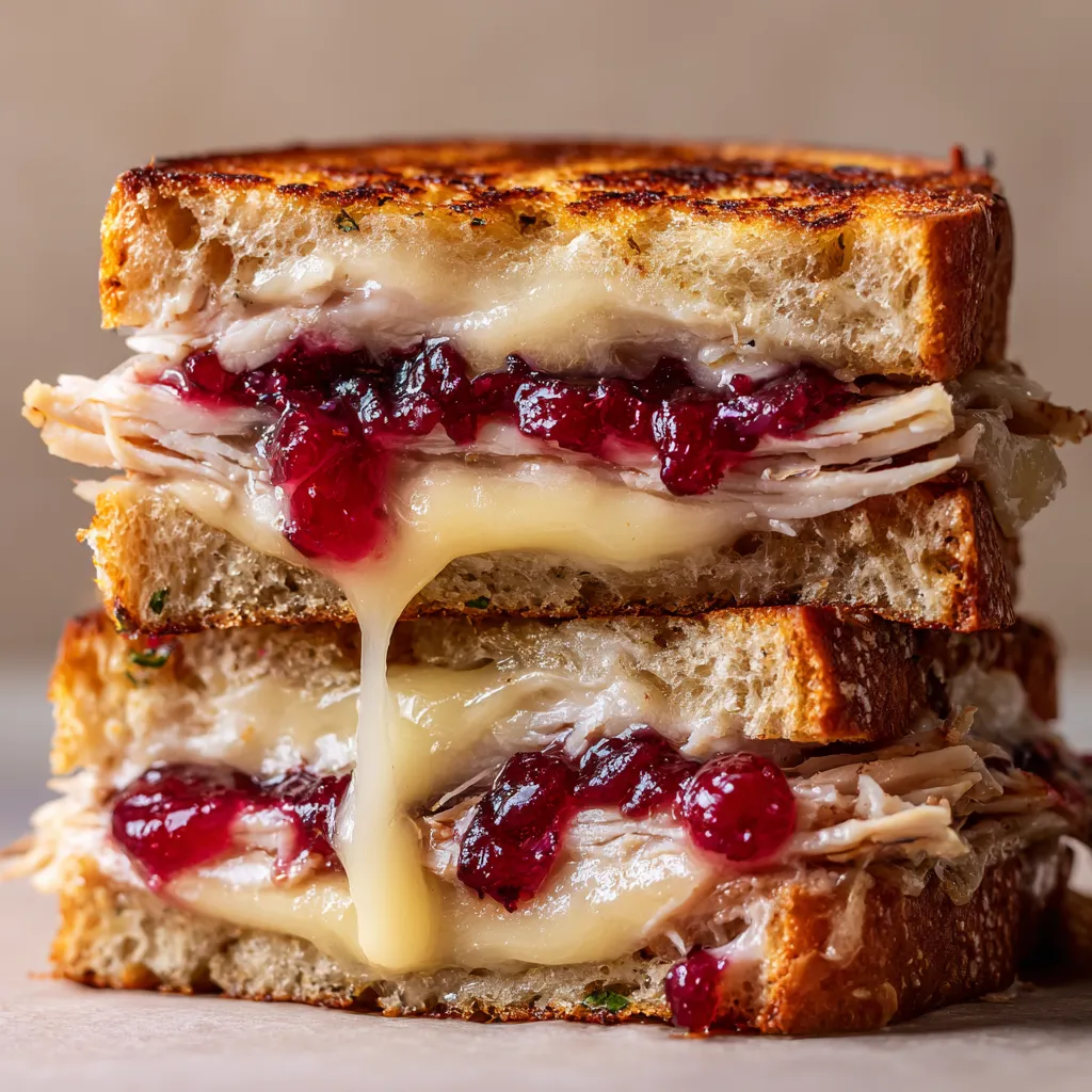 Air Fryer Turkey Cranberry Melt Sandwiches