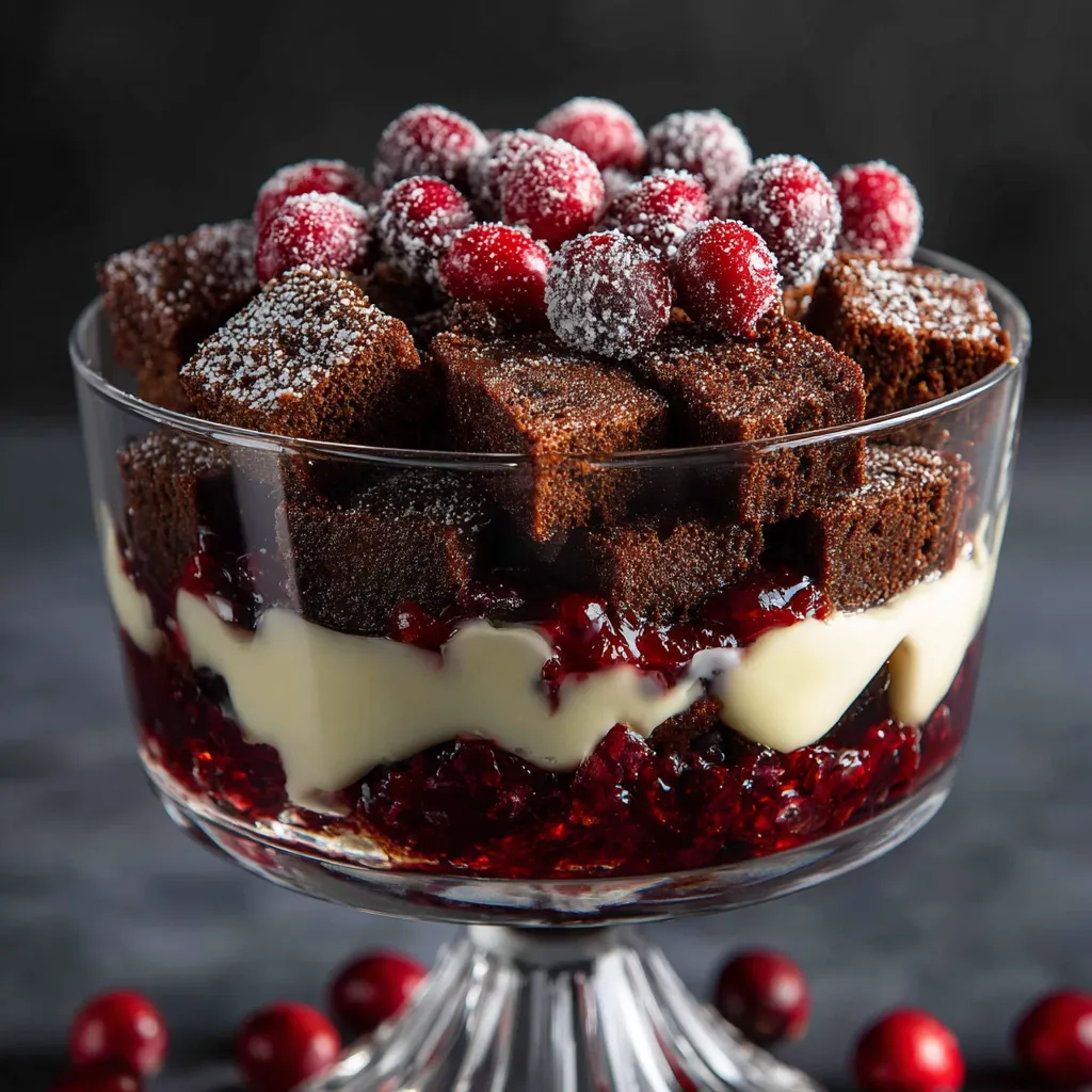 Cranberry Gingerbread Trifle with Cream Cheese Frosting