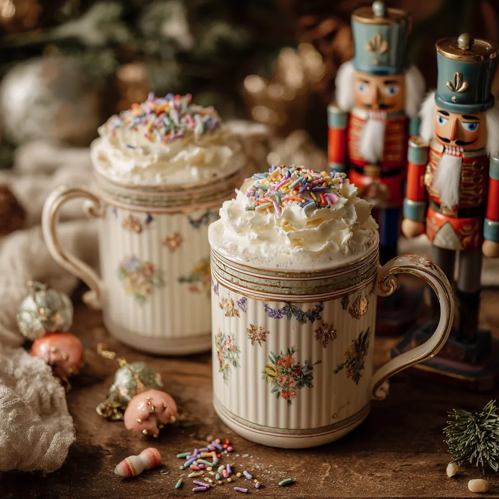Nutcracker’s Hot White Chocolate with Sprinkles