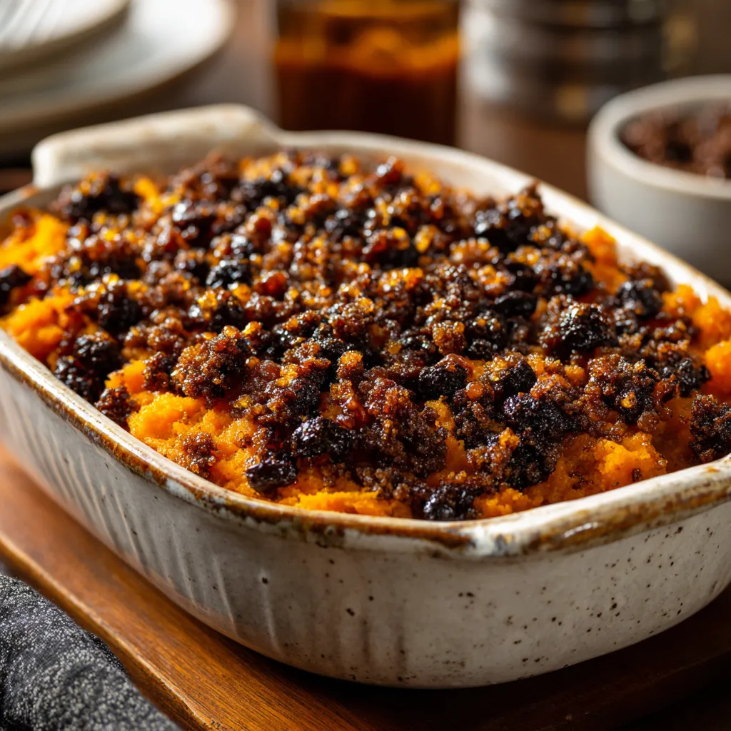 sweet potato casserole recipes sweet potato casserole with espresso-toffee streusel
