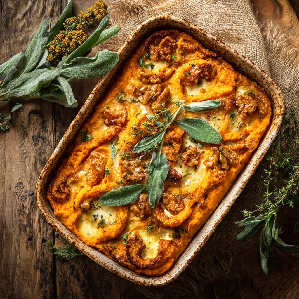 sweet potato casserole recipes sweet potato casserole with maple sage butter crust