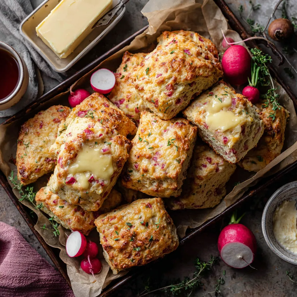Savory Radish and Cheddar Scones for Winter Brunch