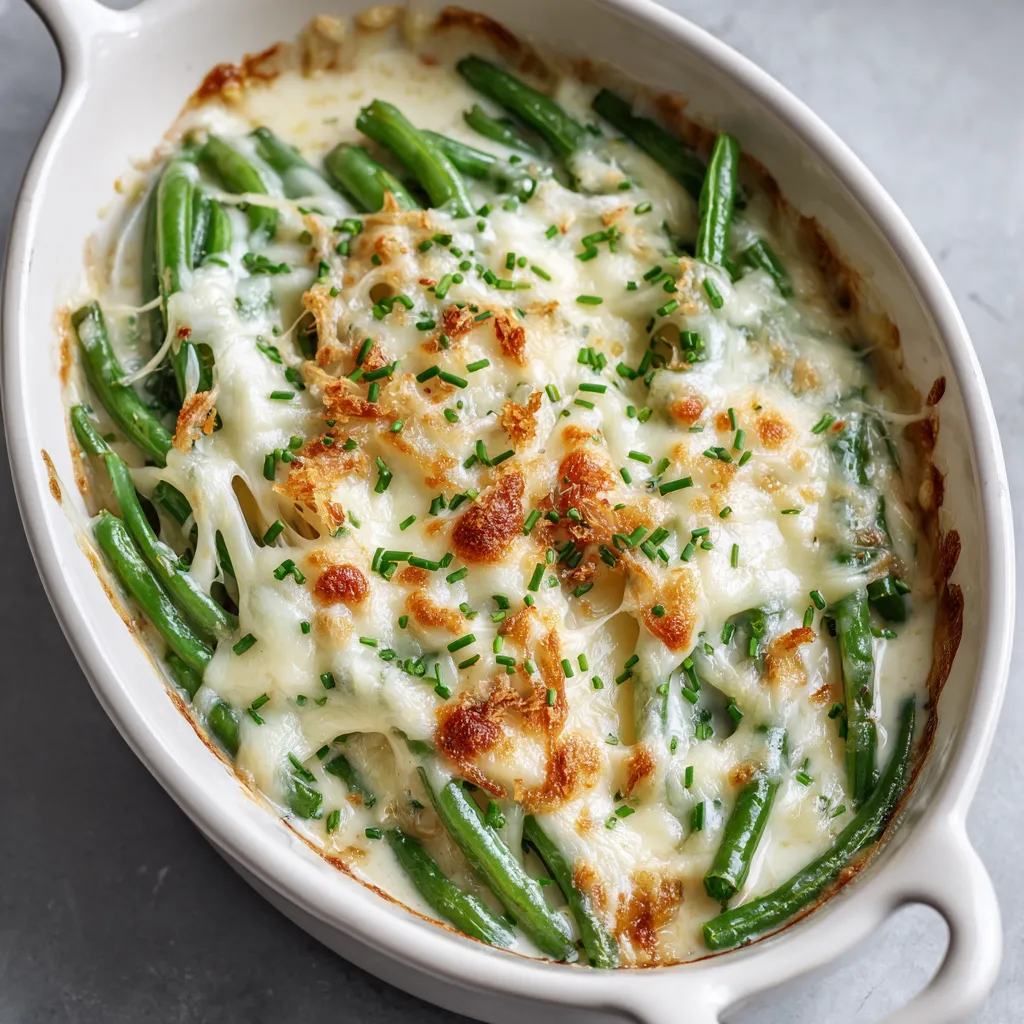 White Cheddar and Chive Green Bean Casserole