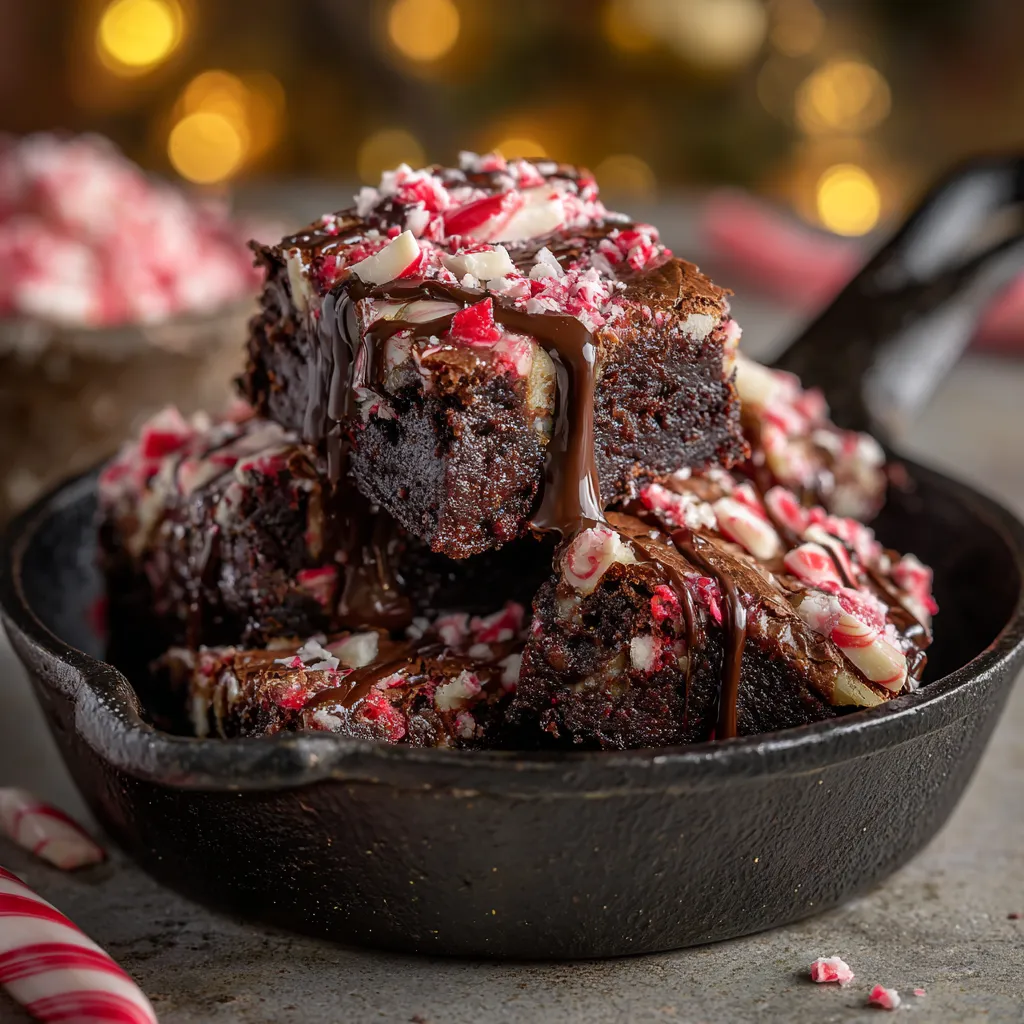 Warm Peppermint Brownie Skillet