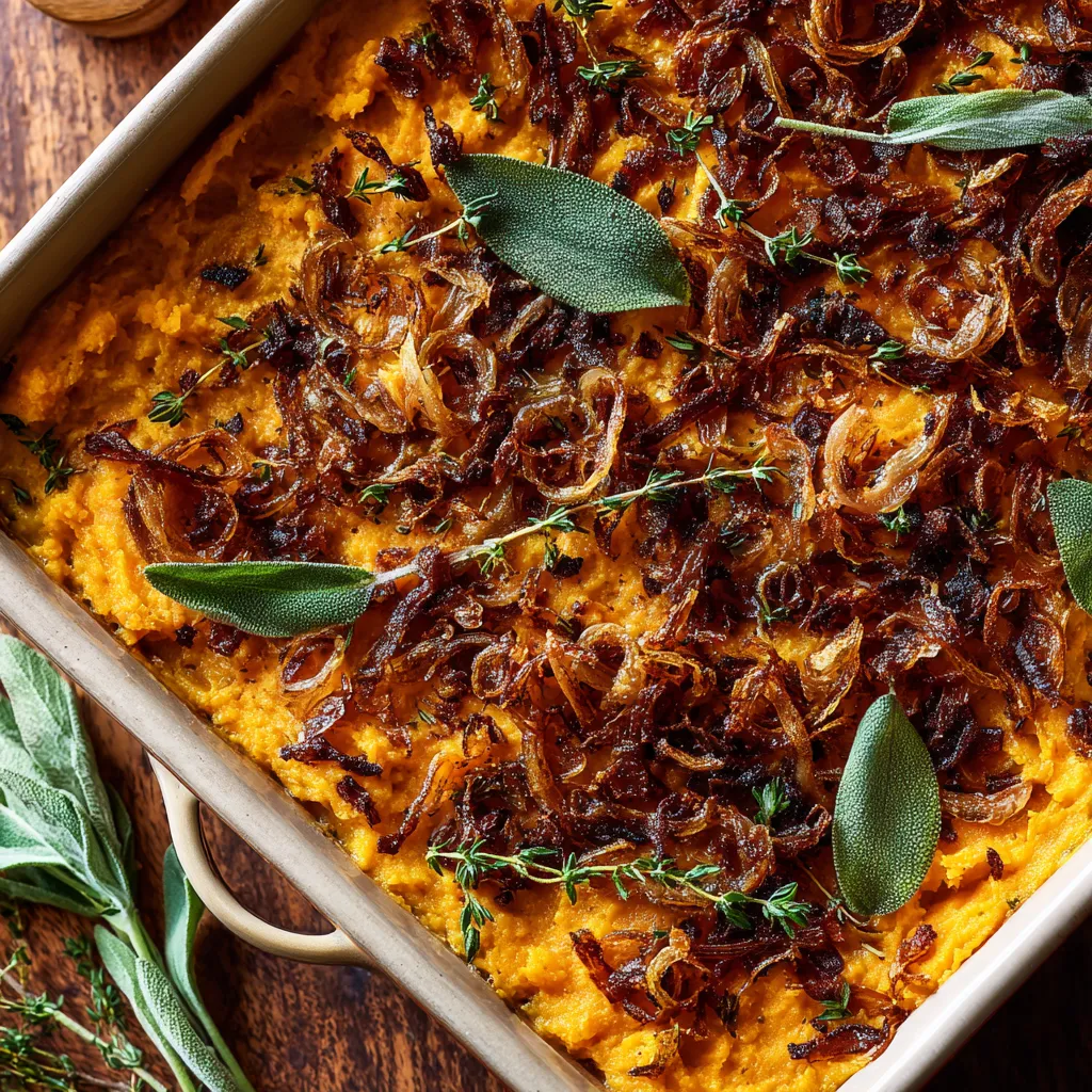 sweet potato casserole recipes savory herb sweet potato casserole with crispy shallots