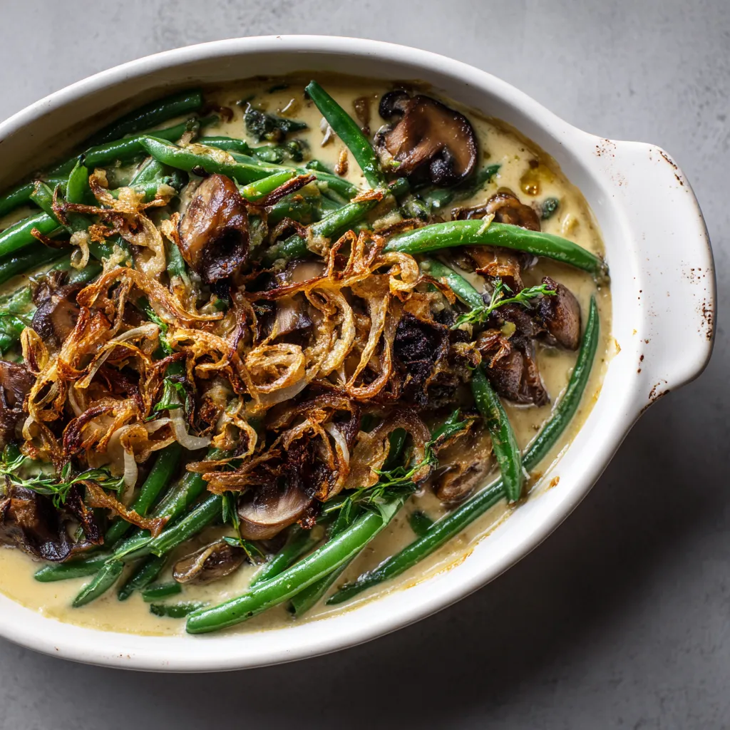 Vegan Miso-Mushroom Green Bean Casserole