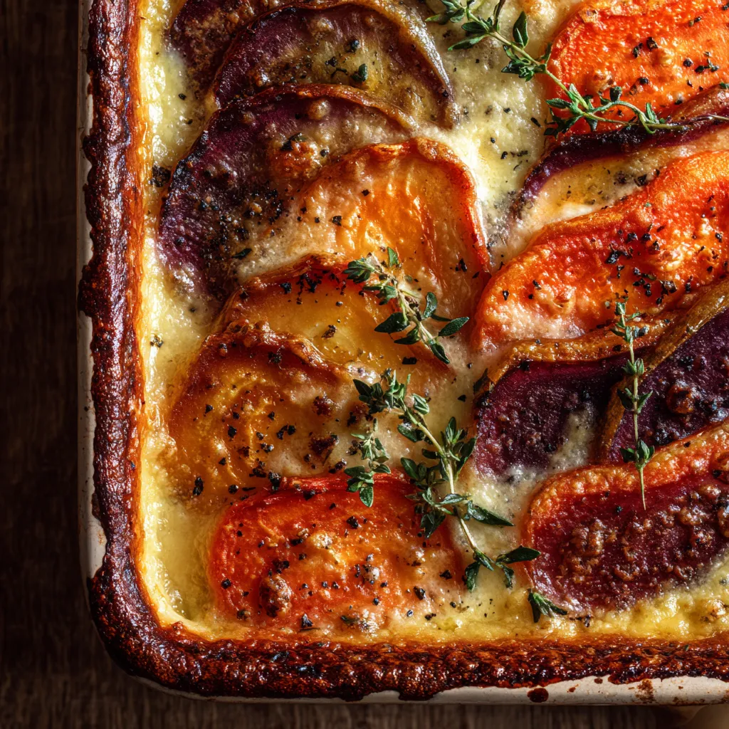 Cheesy Radish Gratin with Thyme