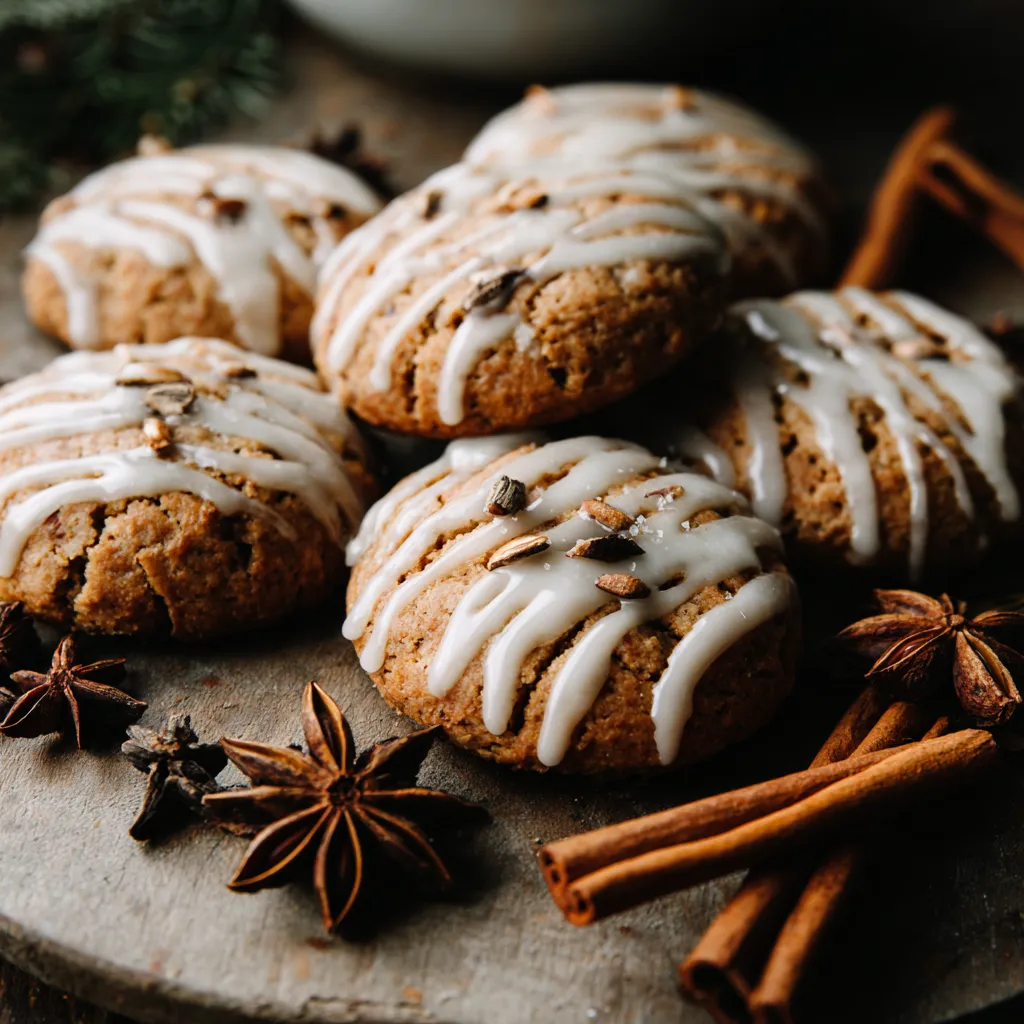 Spiced Vegan Chai Cookies with Iced Drizzle