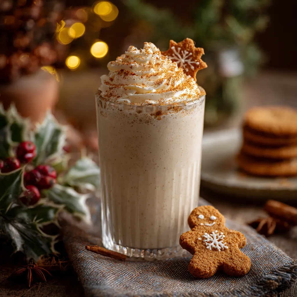 Gingerbread Cookie Smoothie with Cinnamon Whip